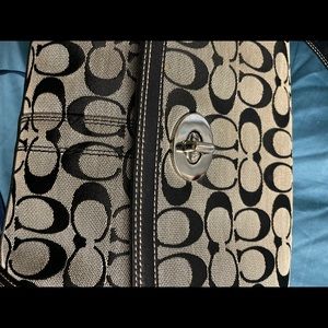 Coach Black & Gray Leather Handbag